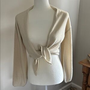 Michael Stars Beige Tie-Front Sweater